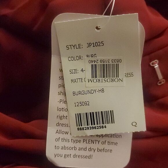 Jenny Packham Women's Burgundy‎ Chiffon Wrap Dress Size 4 JP1025 - Picture 3 of 3